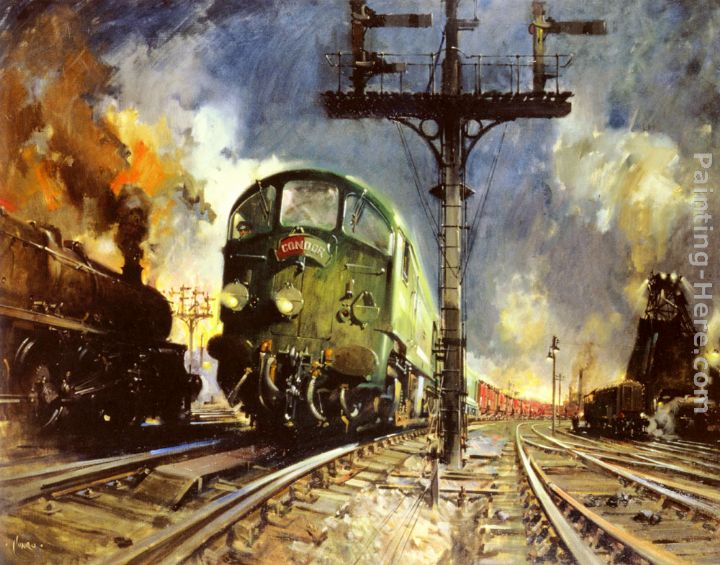Night Freight (Condor) painting - Terence Tenison Cuneo Night Freight (Condor) art painting
